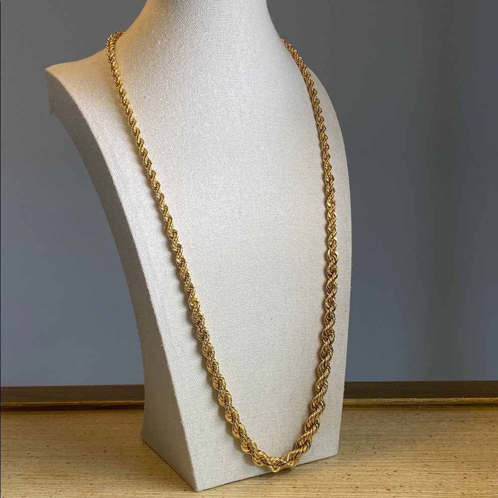 Extra Special Triple Gold Plated Monet Vintage Twisted Necklace